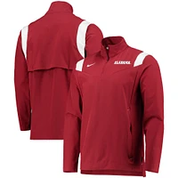 Veste Nike Crimson Alabama Tide 2021 Team Coach à quart de zip pour homme