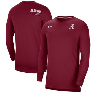 Men's Nike Crimson Alabama Tide 2022 Coach Performance Long Sleeve V-Neck T-Shirt