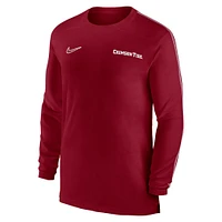 T-shirt à manches longues Nike Crimson Alabama Tide 2024 Sideline Coach UV Performance pour homme
