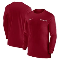 T-shirt à manches longues Nike Crimson Alabama Tide 2024 Sideline Coach UV Performance pour homme