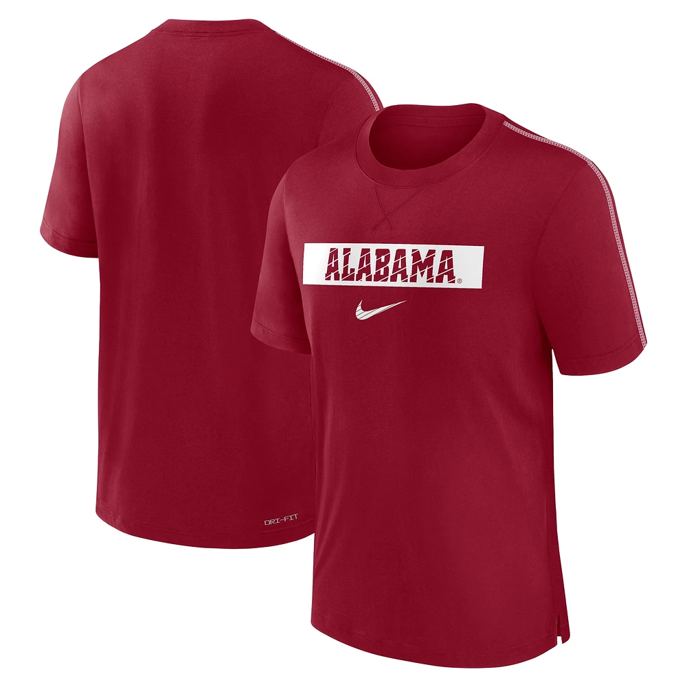 Men's Nike Crimson Alabama Tide 2024 Sideline Player Performance Tri-Blend T-Shirt