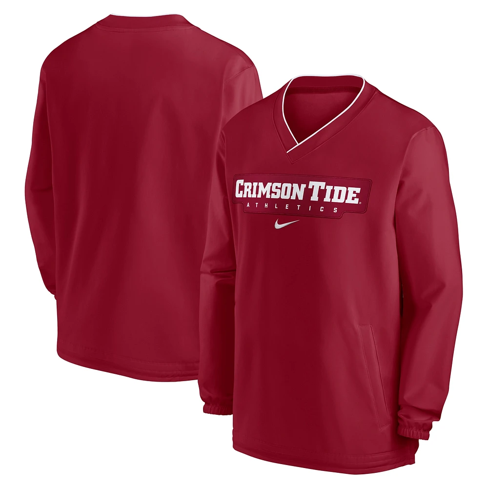 Men's Nike Crimson Alabama Tide 2024 Sideline Pullover Windshirt