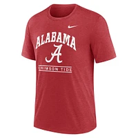 T-shirt Nike Crimson Alabama Tide pour homme avec logo Arch Over Tri-Blend