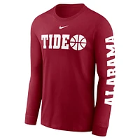 Men's Nike  Crimson Alabama Tide Basketball Icon Two-Hit Long Sleeve T-Shirt