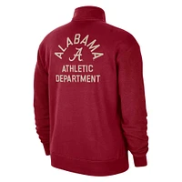 Sweat-shirt à quart de zip Nike Crimson Alabama Tide Campus Athletic Department pour homme