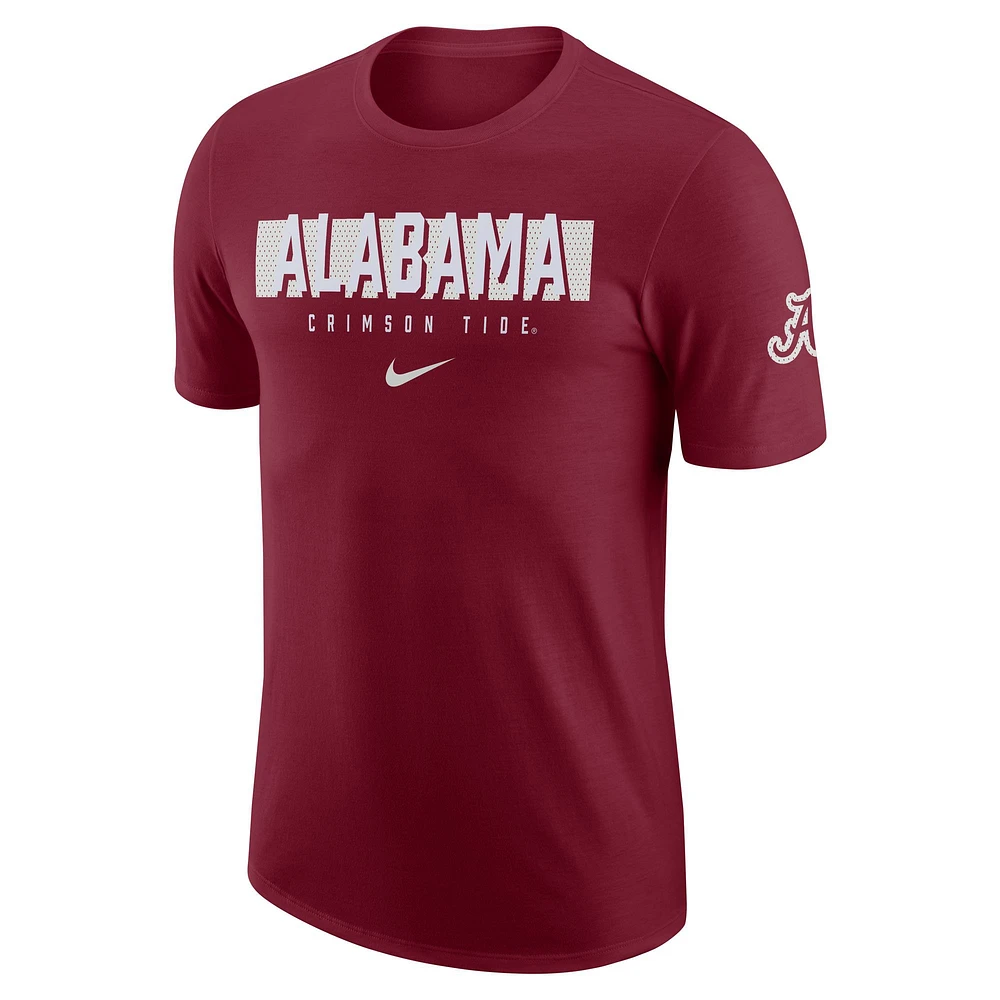 T-shirt Nike Crimson Alabama Tide Campus Gametime pour homme