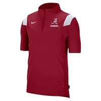 Men's Nike Crimson Alabama Tide Coach Short Sleeve Quarter-Zip Jacket