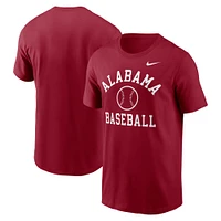 T-shirt de baseball Nike Crimson Alabama Tide Essential pour homme
