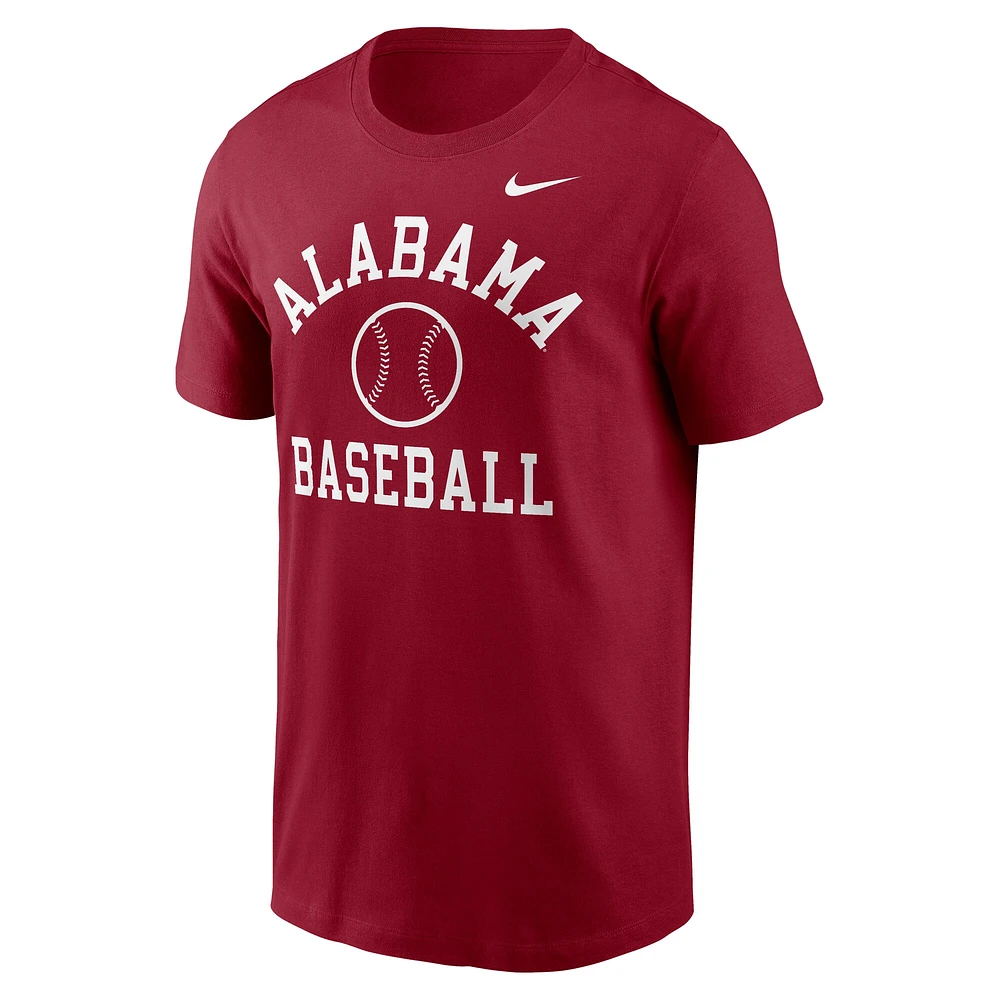 T-shirt de baseball Nike Crimson Alabama Tide Essential pour homme