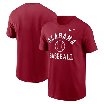 T-shirt de baseball Nike Crimson Alabama Tide Essential pour homme