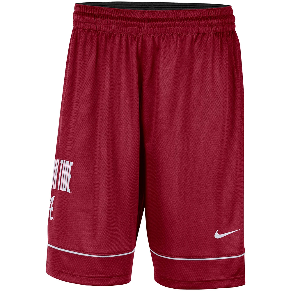 Short Performance Nike Crimson Alabama Tide Fast Break pour Homme