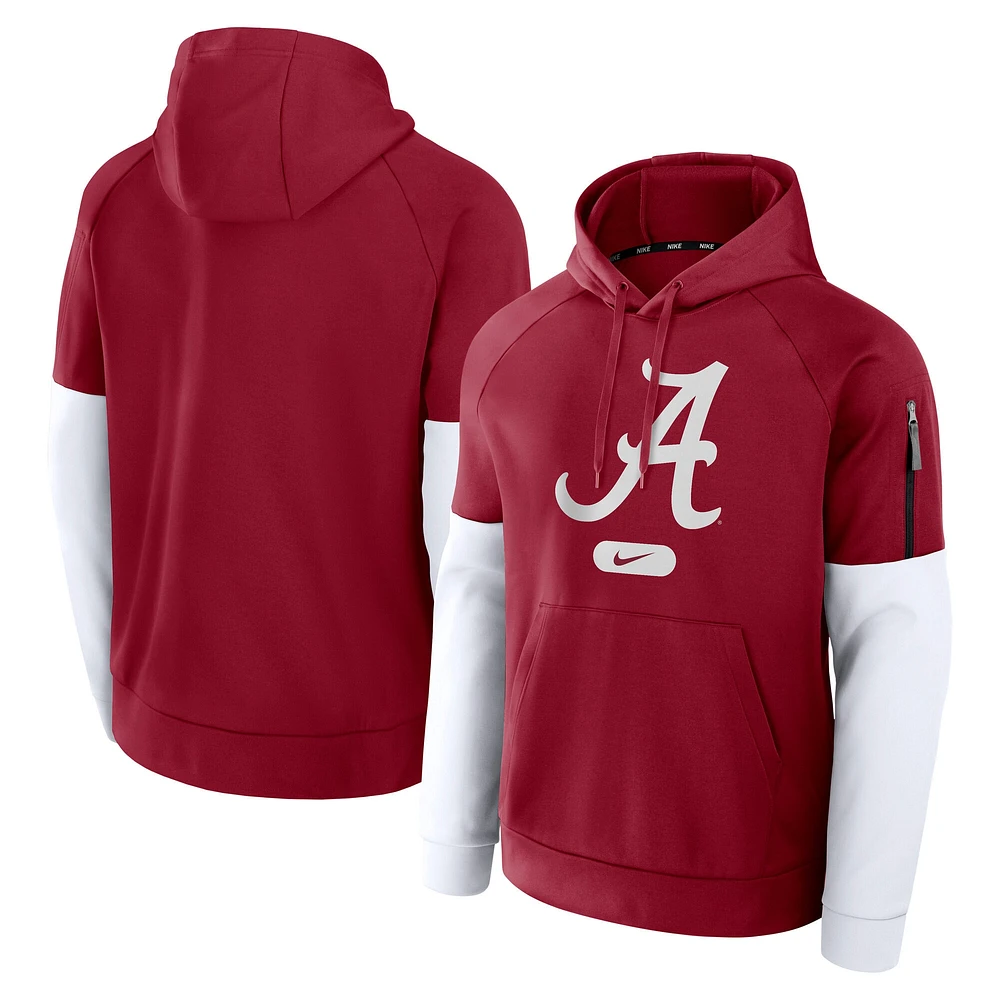 Men's Nike Crimson Alabama Tide Fitness Performance Pullover Hoodie