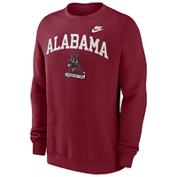 Men's Nike Crimson Alabama Tide Legacy Classic Tackle Twill Embroidered Arch Over Logo Pullover Sweatshirt