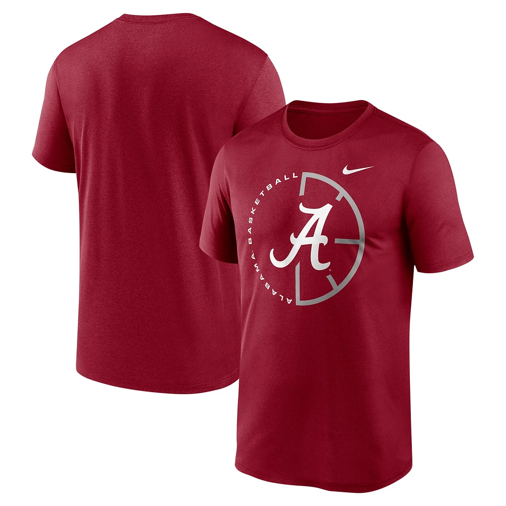 T-shirt de performance Nike Crimson Alabama Tide Legend Basketball Icon pour homme