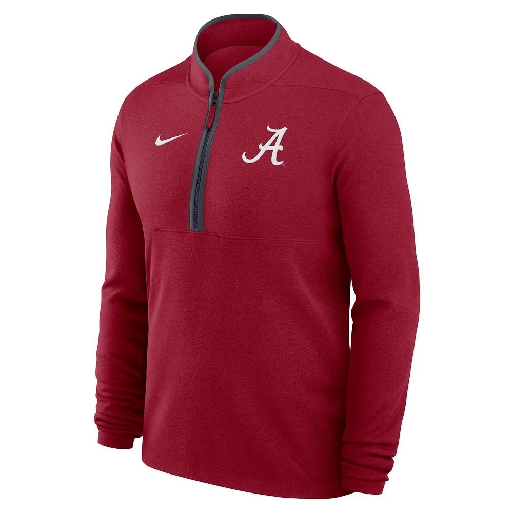 Pull Nike Crimson Alabama Tide léger Victory Performance à demi-zip pour homme