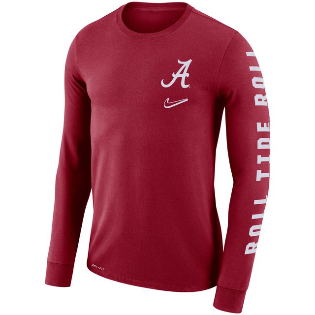 T-shirt à manches longues Nike Crimson Alabama Tide Local Mantra Performance pour homme