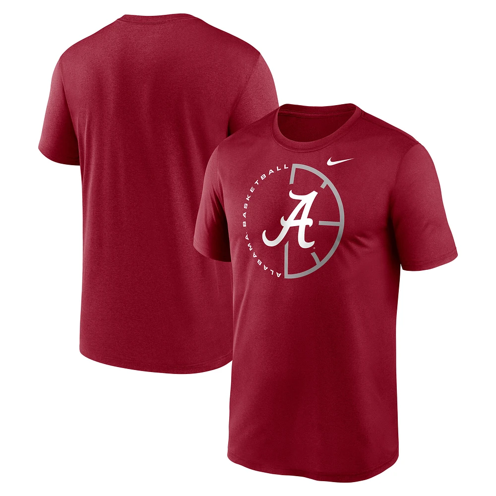 T-shirt Nike Crimson Alabama Tide Lockup Legend Performance pour homme