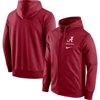 Nike Crimson Alabama Tide Logo Stack Performance Sweat à capuche entièrement zippé pour homme