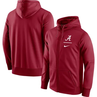 Nike Crimson Alabama Tide Logo Stack Performance Sweat à capuche entièrement zippé pour homme