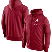 Nike Crimson Alabama Tide Logo Stack Performance Sweat à capuche entièrement zippé pour homme
