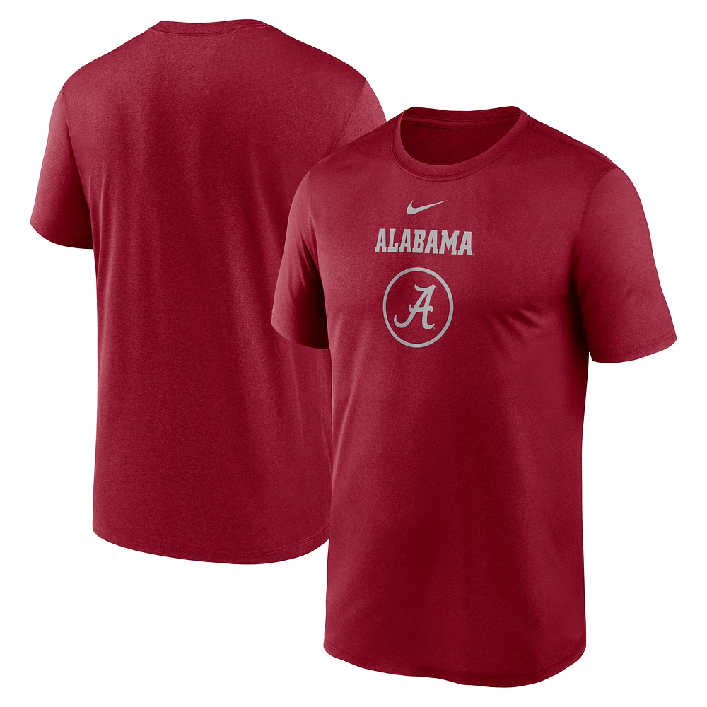 Men's Nike Crimson Alabama Tide On-Court Basketball Legend Practice Performance T-Shirt