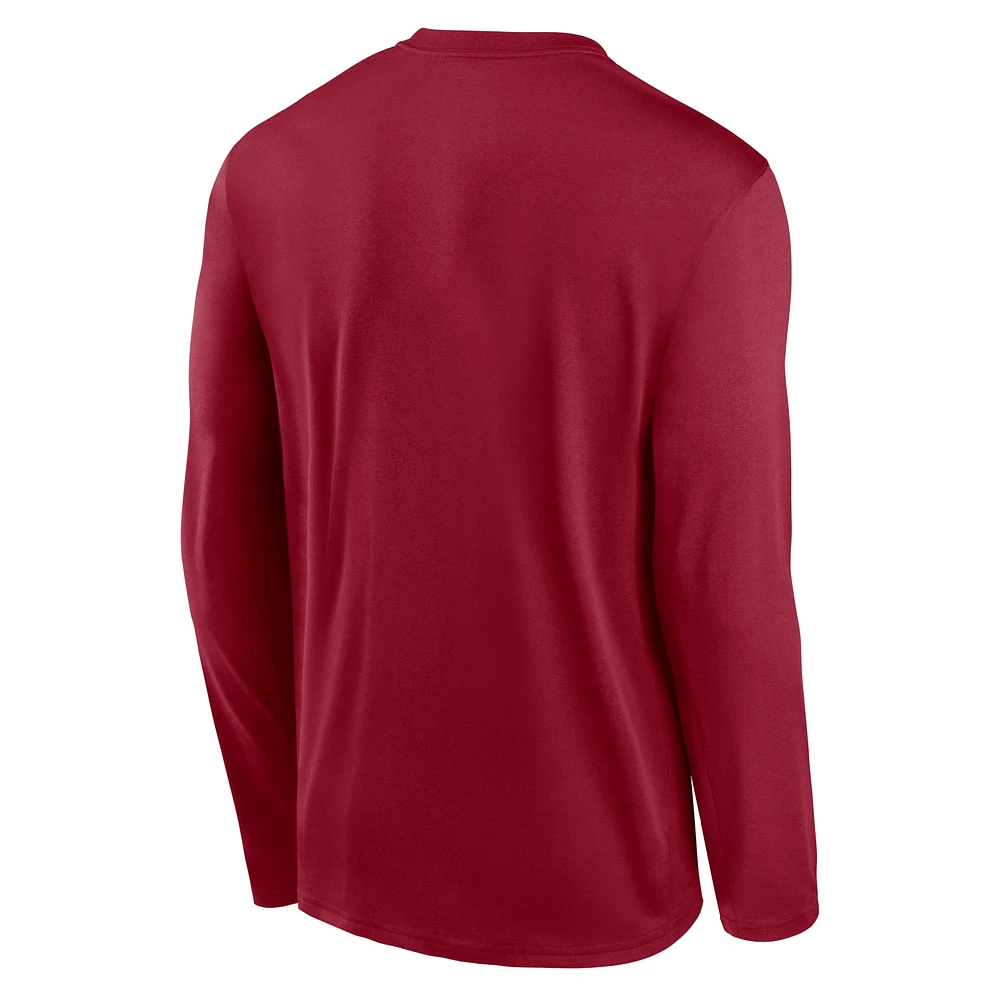 Men's Nike  Crimson Alabama Tide Primetime Center Lockup Two-Hit Legend Long Sleeve T-Shirt