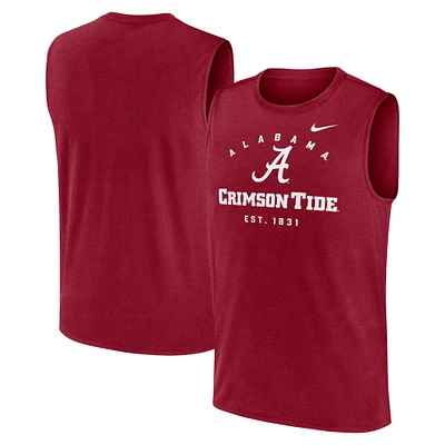 Débardeur Nike Crimson Alabama Tide Primetime Legend Mascot Lock Up Performance Muscle pour homme