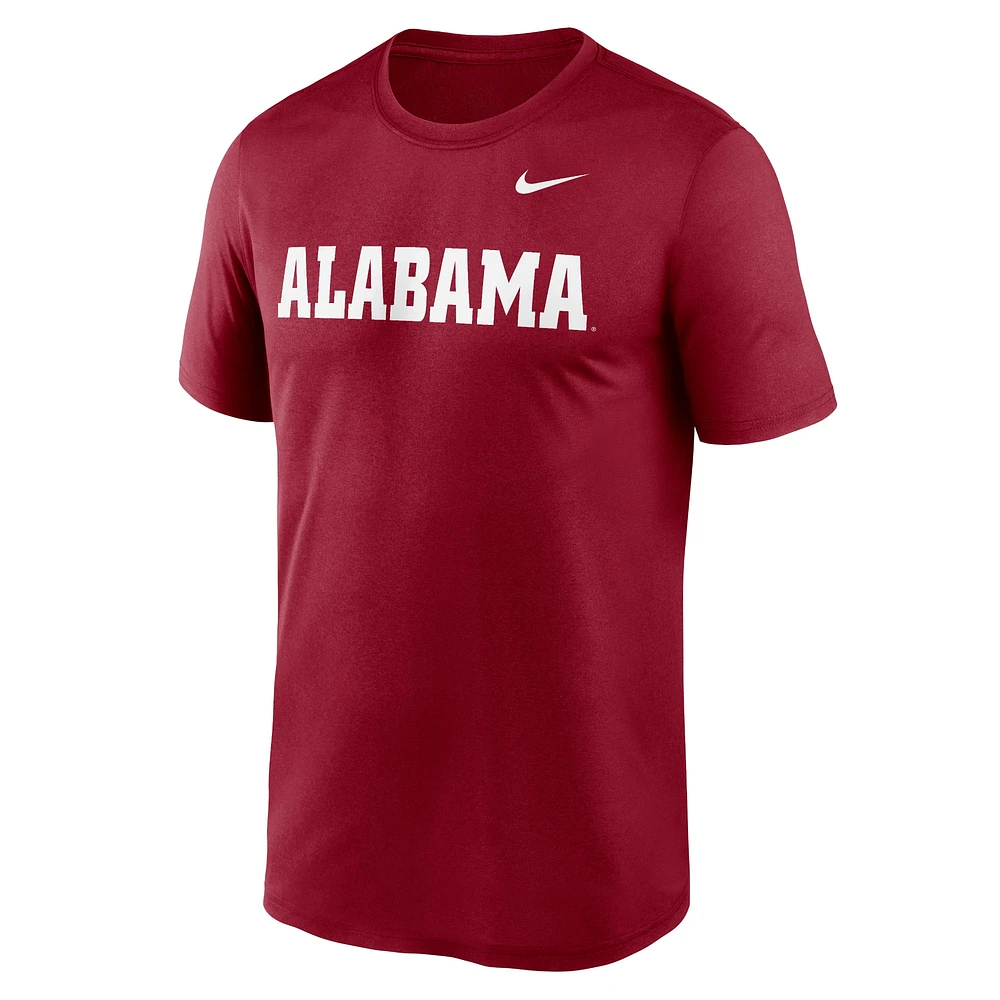 T-shirt Nike Crimson Alabama Tide Primetime Legend Wordmark pour homme