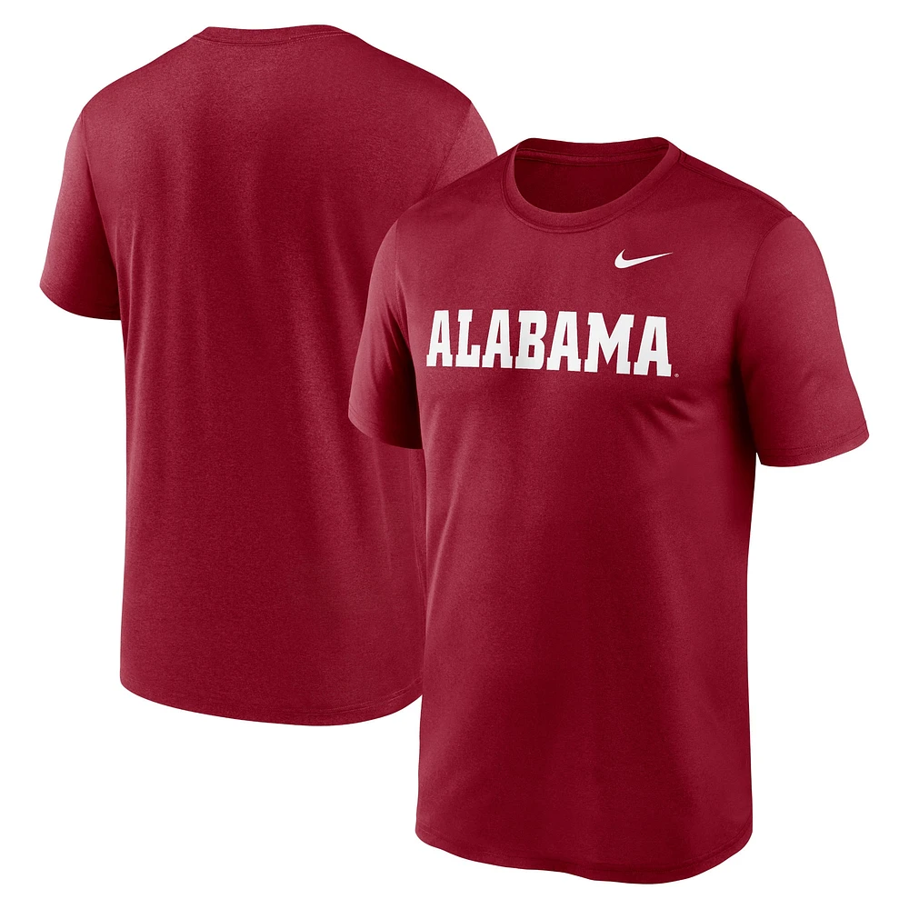 T-shirt Nike Crimson Alabama Tide Primetime Legend Wordmark pour homme