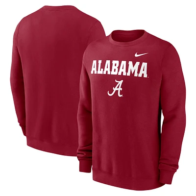 Men's Nike Crimson Alabama Tide Primetime Primary Stack Pullover Sweatshirt