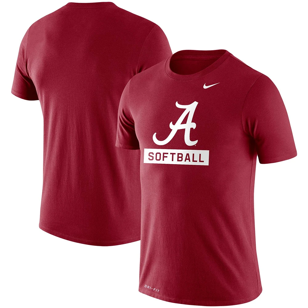 Men's Nike Crimson Alabama Tide Softball Drop Legend Slim Fit Performance T-Shirt