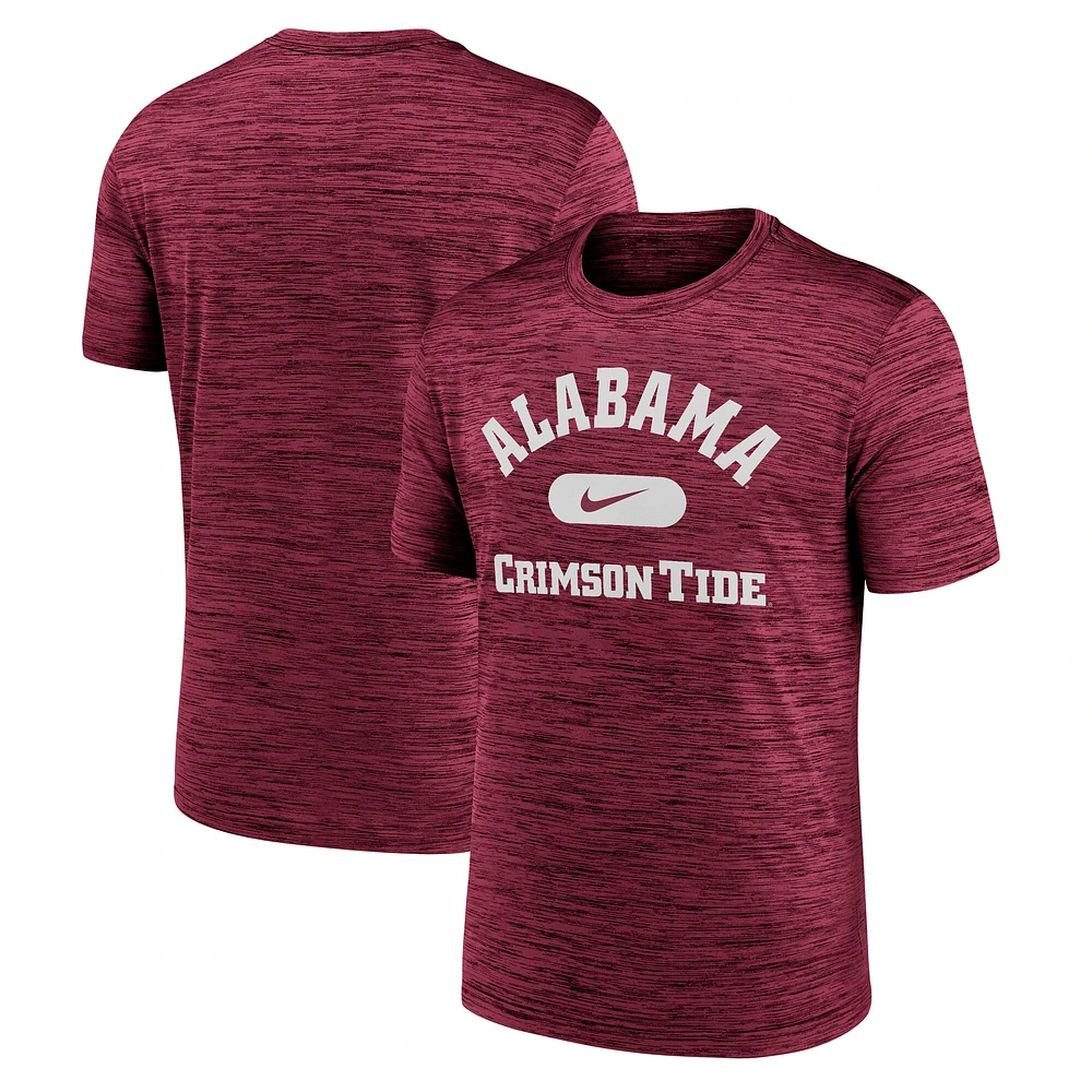 T-shirt de performance Nike Crimson Alabama Tide Velocity Mascot pour homme