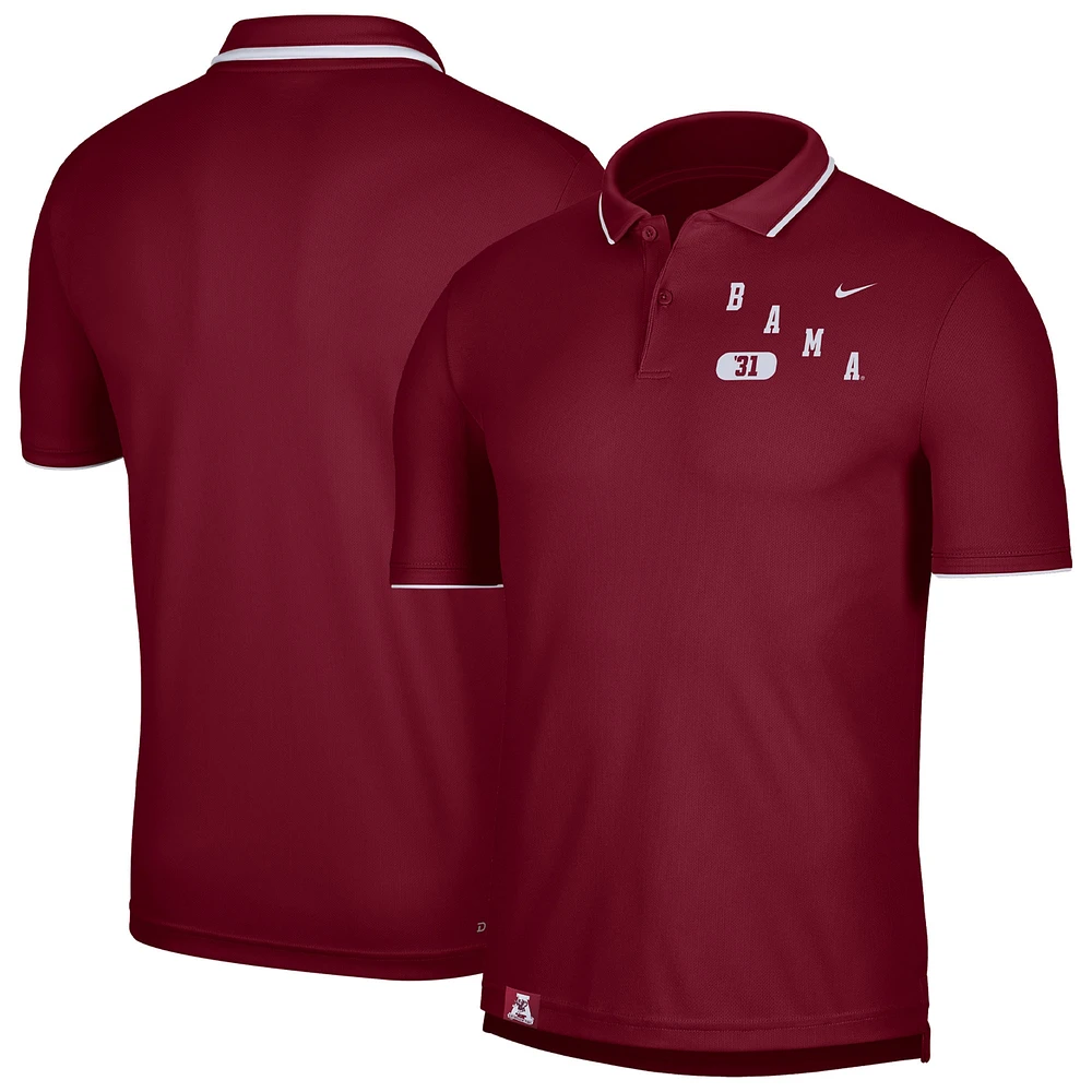 Polo de performance Nike Crimson Alabama Tide Wordmark pour homme