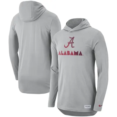 Alabama Crimson Tide Nike Campus Performance Hoodie Long Sleeve T-Shirt - Gray