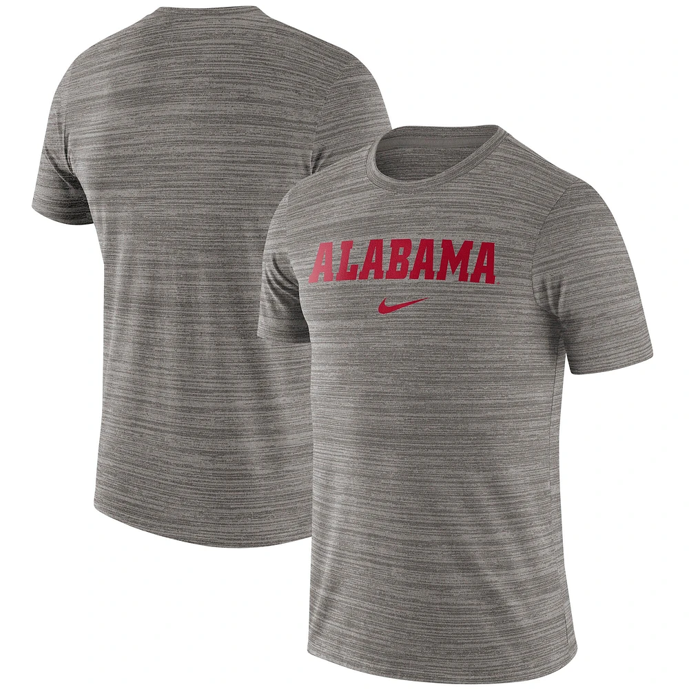 T-shirt Nike Alabama Crimson Tide Velocity Performance pour hommes, gris