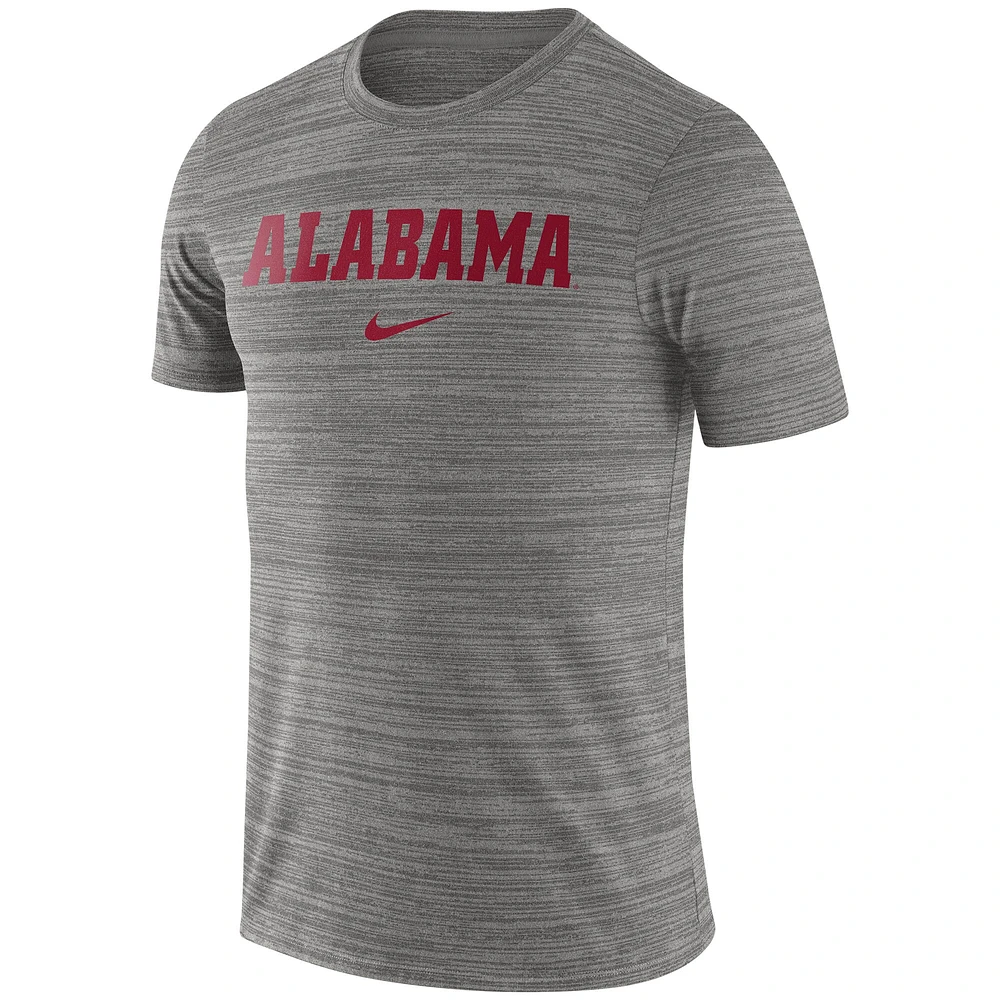 T-shirt Nike Alabama Crimson Tide Velocity Performance pour hommes, gris