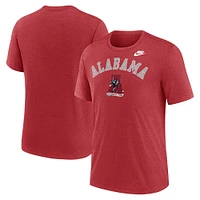 T-shirt Nike Heather Crimson Alabama Tide Legacy Arch Tri-Blend pour homme