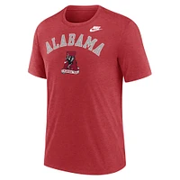 T-shirt Nike Heather Crimson Alabama Tide Legacy Arch Tri-Blend pour homme