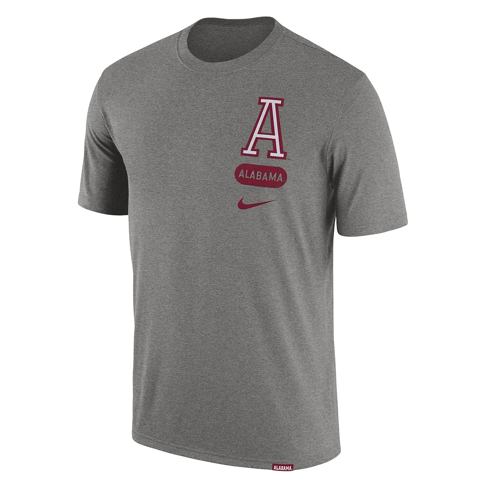 Men's Nike Heather Gray Alabama Crimson Tide Campus Letterman Tri-Blend T-Shirt