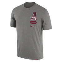 T-shirt à trois mélanges Nike Heather Grey Alabama Crimson Tide Campus Letterman pour hommes