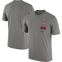 T-shirt à trois mélanges Nike Heather Grey Alabama Crimson Tide Campus Letterman pour hommes