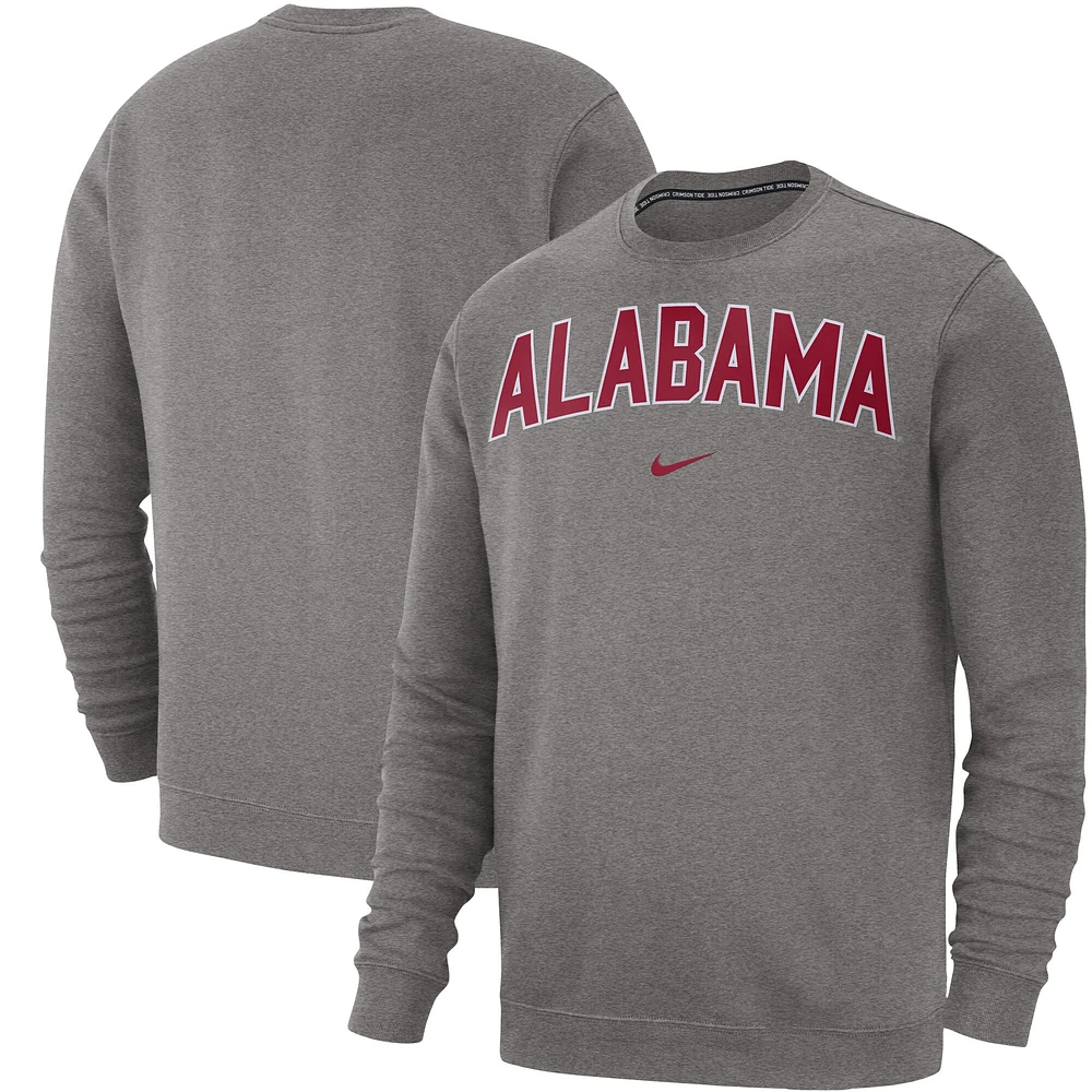 Sweat-shirt en polaire Nike Heather Grey Alabama Crimson Tide Club pour homme