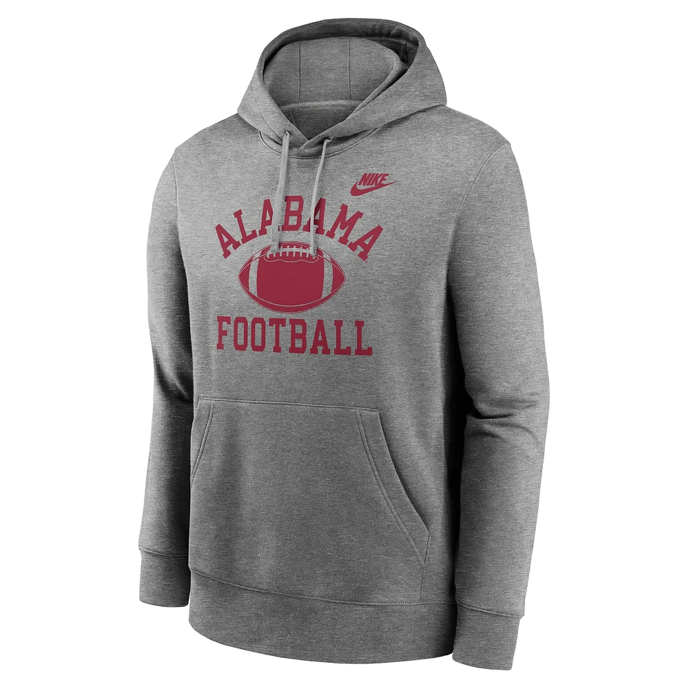 Sweat à capuche en polaire Nike Heather Grey Alabama Crimson Tide Legacy Football Icon Club pour homme