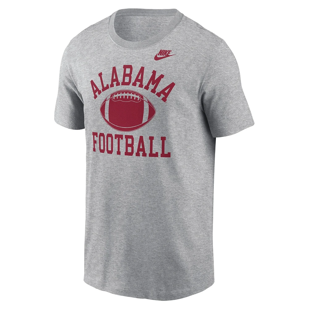 T-shirt Nike gris chiné pour homme Alabama Crimson Tide Legacy Football Icon