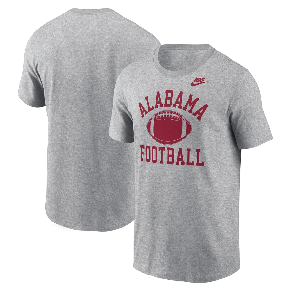 T-shirt Nike gris chiné pour homme Alabama Crimson Tide Legacy Football Icon