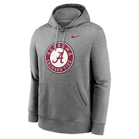 Men's Nike Heather Gray Alabama Crimson Tide Primetime Alternate Logo Club Fleece Pullover Hoodie