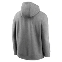 Men's Nike Heather Gray Alabama Crimson Tide Primetime Alternate Logo Club Fleece Pullover Hoodie