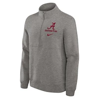 Men's Nike Heather Gray Alabama Crimson Tide Primetime Club Half-Zip Pullover