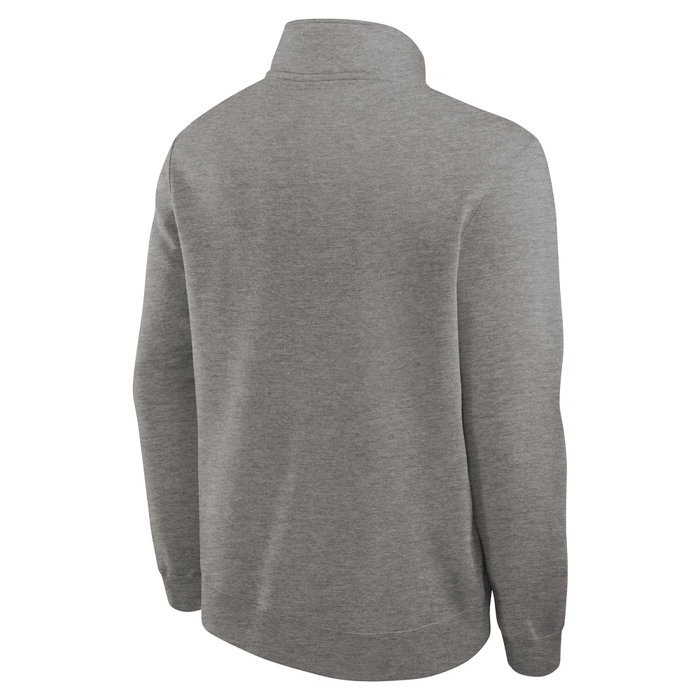 Men's Nike Heather Gray Alabama Crimson Tide Primetime Club Half-Zip Pullover