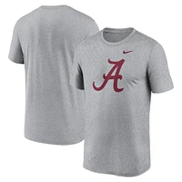 T-shirt Nike gris chiné pour homme avec logo Primetime Legend Alabama Crimson Tide